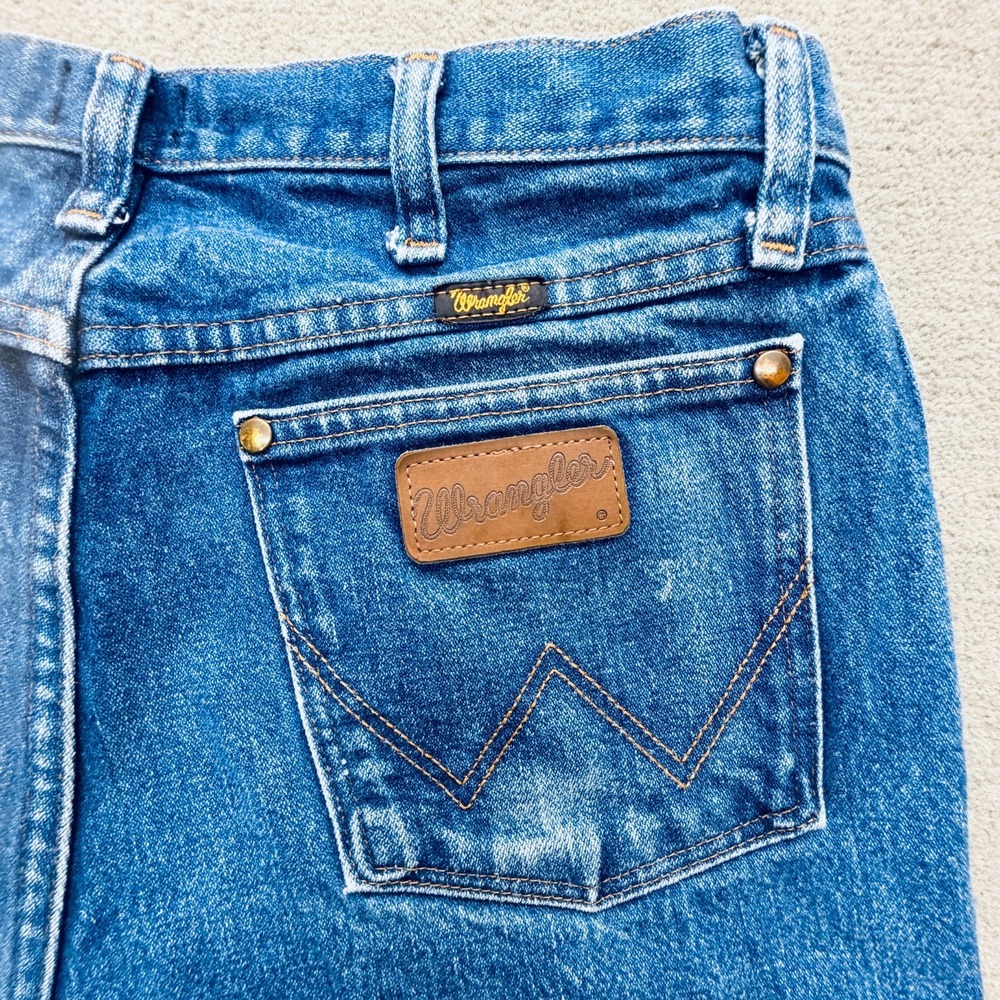Vtg Wrangler Pre-Washed Cowboy Cut Jeans Mens 34x34 Blue Denim (34x33) 47MWZPW